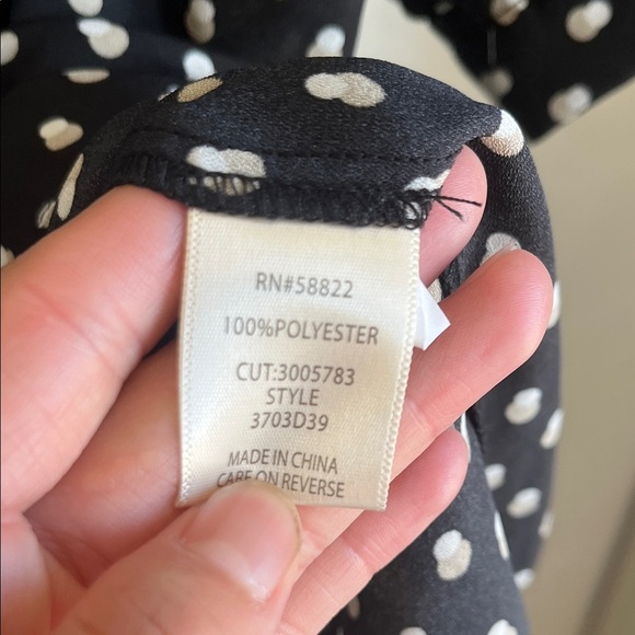 Max Studio Black Blouse with White Dots - Picture 3 of 5